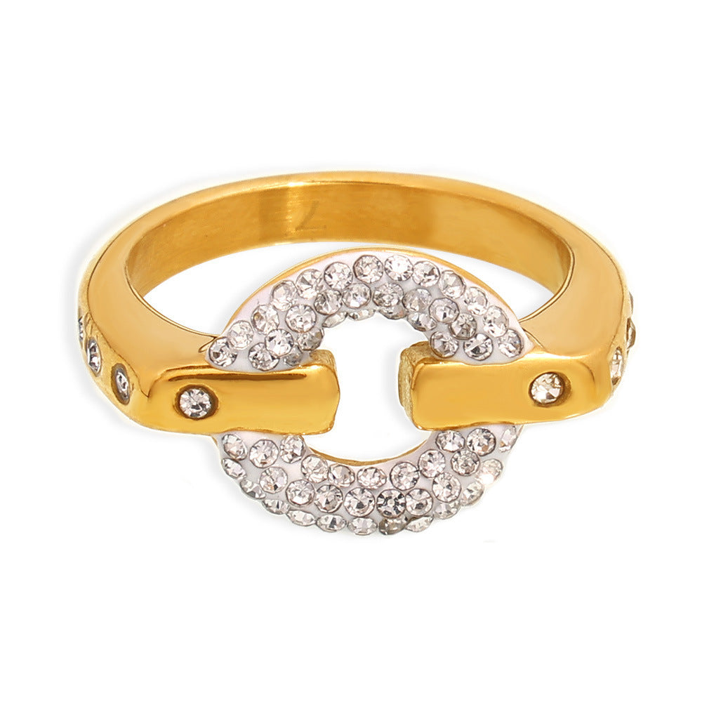 316L Stainless Steel 18K Gold PVD Sparkling Star Ring - Sparkling Star Ring, Modern Aesthetic, Coastal Charm Wholesale Stainless Steel Jewelry - Sensitive Skin Friendly - Detail 2
