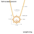 Gold Sunflower Cubic Zirconia Necklace (TXP161) / Default