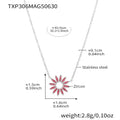 Necklace / Steel / Rose Red Zircon