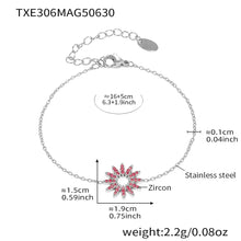 316L Stainless Steel 18K Gold PVD Sparkly Zircon Sunflower Jewelry Collection - Image 13