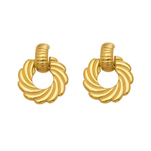 316L Stainless Steel 18K Gold PVD Spiral Twist Earrings - Spiral Twist, Chic, Elegant Wholesale Stainless Steel Jewelry - Sensitive Skin Friendly - Detail 13