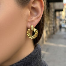 316L Stainless Steel 18K Gold PVD Spiral Twist Earrings - Spiral Twist, Chic, Elegant Wholesale Stainless Steel Jewelry - Sensitive Skin Friendly - Detail 8