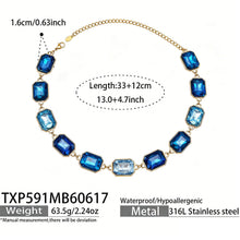 316L Stainless Steel 18K Gold PVD Square Zircon Bracelet - Square Glass Stone, Elegant Bracelet Wholesale Stainless Steel Jewelry - Sensitive Skin Friendly - Detail 9