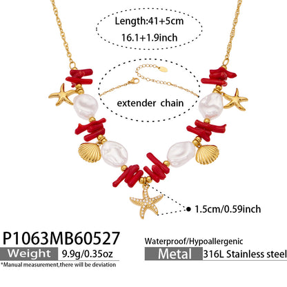 316L Stainless Steel 18K Gold PVD Star Pendant Necklace - Star Pendant Elegant Necklace Wholesale Stainless Steel Jewelry - Sensitive Skin Friendly - Detail 6