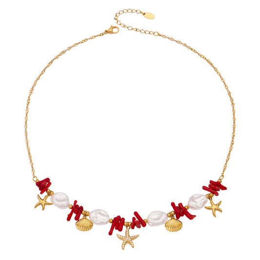 316L Stainless Steel 18K Gold PVD Star Pendant Necklace - Star Pendant Elegant Necklace Wholesale Stainless Steel Jewelry - Sensitive Skin Friendly - Detail 8