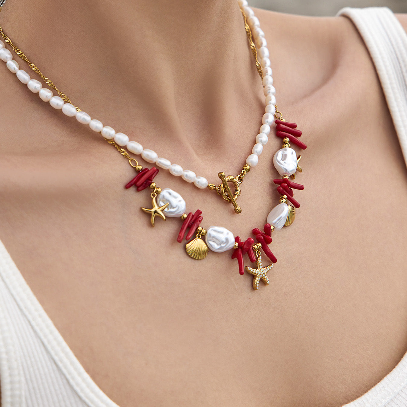 316L Stainless Steel 18K Gold PVD Star Pendant Necklace - Star Pendant Elegant Necklace Wholesale Stainless Steel Jewelry - Sensitive Skin Friendly - Detail 9