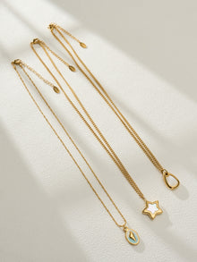 316L Stainless Steel 18K Gold PVD Star Shell Enamel Pendant Necklace - Star Shell Enamel, Coastal Chic, Delicate Design, French Light Luxury Wholesale Stainless Steel Jewelry - Sensitive Skin Friendly - Detail 12