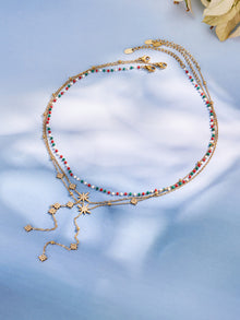 316L Stainless Steel 18K Gold PVD Star Zircon Necklace - Star Zircon Modern Elegant Wholesale Stainless Steel Jewelry - Sensitive Skin Friendly - Detail 17
