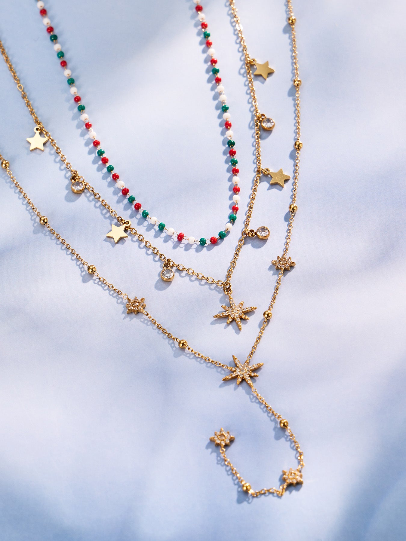 316L Stainless Steel 18K Gold PVD Star Zircon Necklace - Star Zircon Modern Elegant Wholesale Stainless Steel Jewelry - Sensitive Skin Friendly - Detail 20