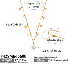 316L Stainless Steel 18K Gold PVD Star Zircon Necklace - Star Zircon Modern Elegant Wholesale Stainless Steel Jewelry - Sensitive Skin Friendly - Detail 3
