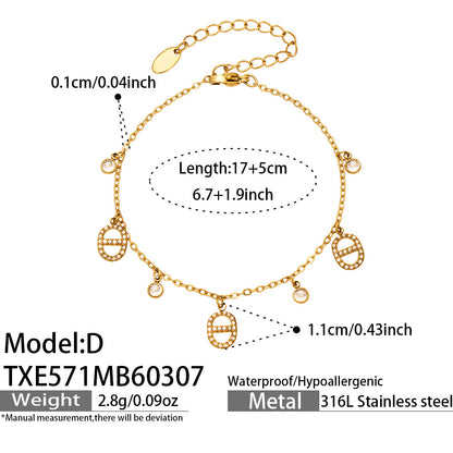 316L Stainless Steel 18K Gold PVD Star Zircon Pendant Necklace & Bracelet Set - Light Luxury Gold Star Zircon Pendant Stackable Wholesale Stainless Steel Jewelry - Sensitive Skin Friendly - Detail 11