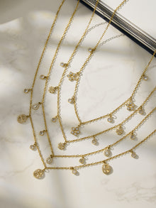 316L Stainless Steel 18K Gold PVD Star Zircon Pendant Necklace & Bracelet Set - Light Luxury Gold Star Zircon Pendant Stackable Wholesale Stainless Steel Jewelry - Sensitive Skin Friendly - Detail 21