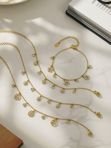 316L Stainless Steel 18K Gold PVD Star Zircon Pendant Necklace & Bracelet Set - Light Luxury Gold Star Zircon Pendant Stackable Wholesale Stainless Steel Jewelry - Sensitive Skin Friendly - Detail 26