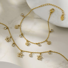 316L Stainless Steel 18K Gold PVD Star Zircon Pendant Necklace & Bracelet Set - Light Luxury Gold Star Zircon Pendant Stackable Wholesale Stainless Steel Jewelry - Sensitive Skin Friendly - Detail 4