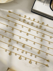 316L Stainless Steel 18K Gold PVD Star Zircon Pendant Necklace & Bracelet Set - Light Luxury Gold Star Zircon Pendant Stackable Wholesale Stainless Steel Jewelry - Sensitive Skin Friendly - Detail 7
