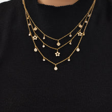 316L Stainless Steel 18K Gold PVD Star Zircon Pendant Necklace & Bracelet Set - Light Luxury Gold Star Zircon Pendant Stackable Wholesale Stainless Steel Jewelry - Sensitive Skin Friendly - Detail 8