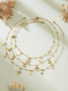 316L Stainless Steel 18K Gold PVD Starburst Pavé Zircon Pendant Necklace - Starburst Pendant, Pavé Zircon, Celestial, Modern, Gold, Steel Wholesale Stainless Steel Jewelry - Sensitive Skin Friendly - Detail 8