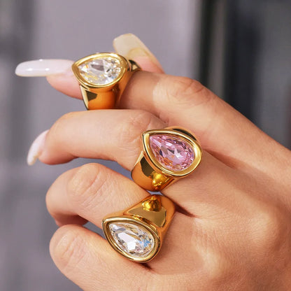 316L Stainless Steel 18K Gold PVD Statement Ring - Image 4