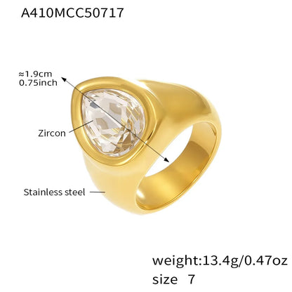 316L Stainless Steel 18K Gold PVD Statement Ring - Image 6