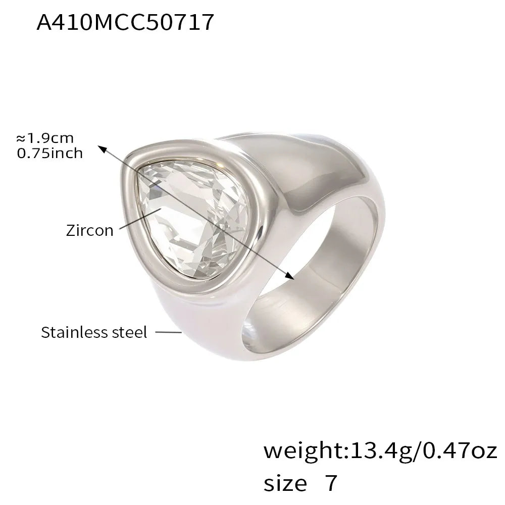 316L Stainless Steel 18K Gold PVD Statement Ring - Image 7