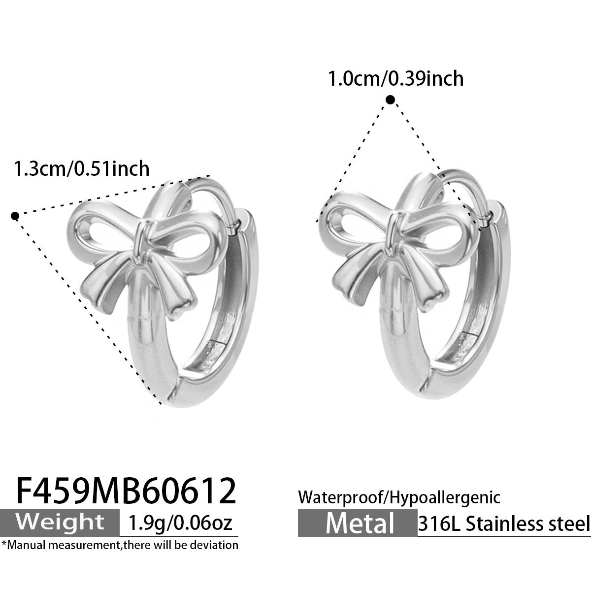 316L Stainless Steel 18K Gold PVD Steel Earrings - Minimalist Steel Wholesale Stainless Steel Jewelry - Sensitive Skin Friendly - Detail 1