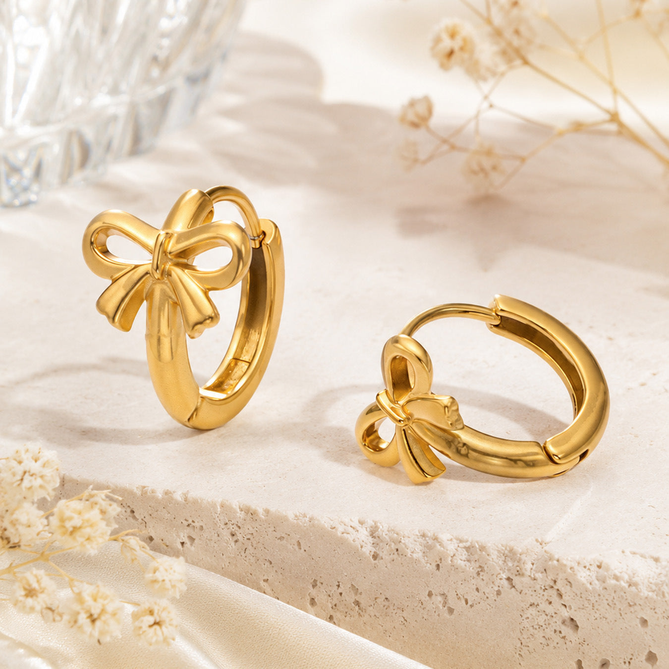 316L Stainless Steel 18K Gold PVD Steel Earrings - Minimalist Steel Wholesale Stainless Steel Jewelry - Sensitive Skin Friendly - Detail 5