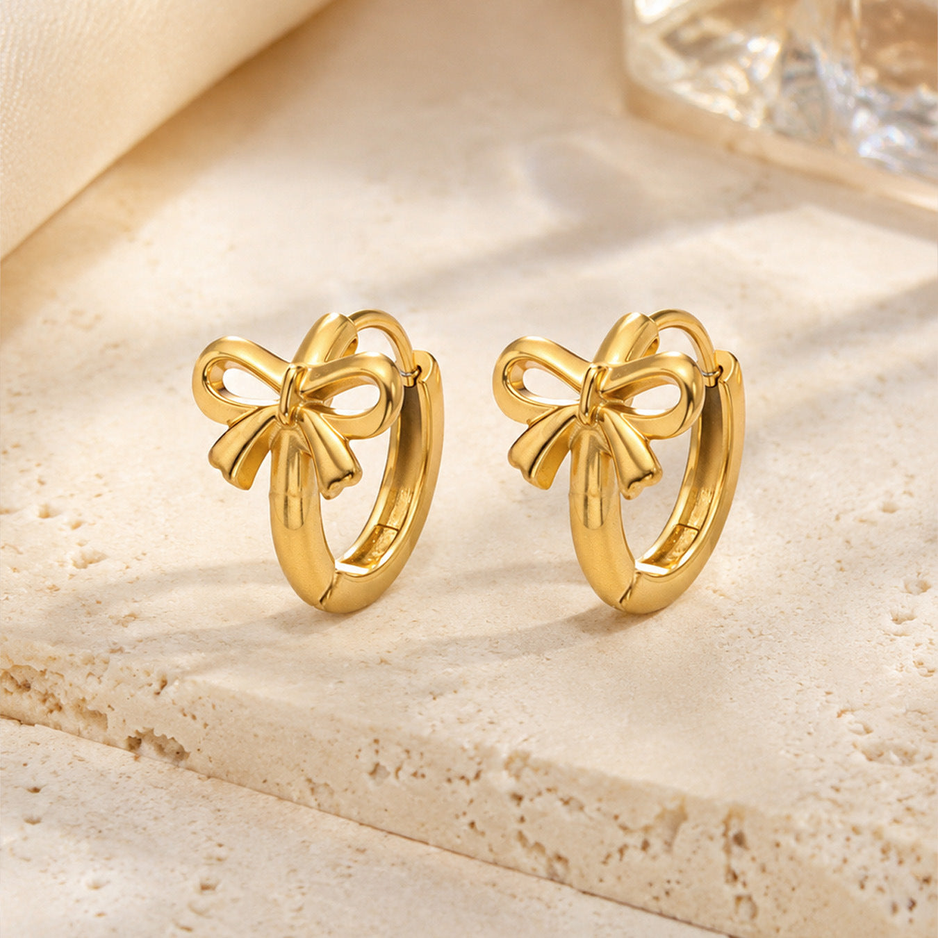 316L Stainless Steel 18K Gold PVD Steel Earrings - Minimalist Steel Wholesale Stainless Steel Jewelry - Sensitive Skin Friendly - Detail 7