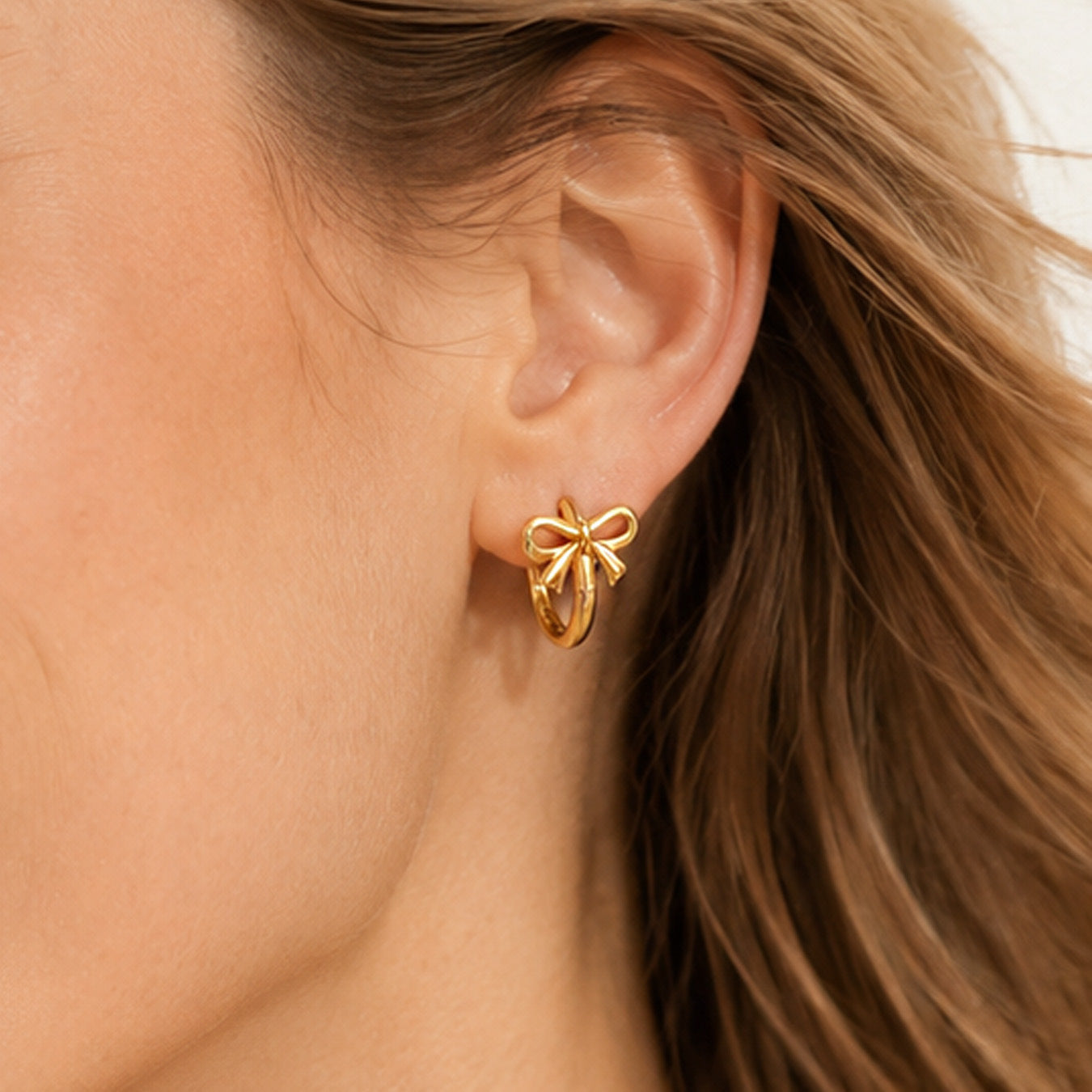 316L Stainless Steel 18K Gold PVD Steel Earrings - Minimalist Steel Wholesale Stainless Steel Jewelry - Sensitive Skin Friendly - Detail 9