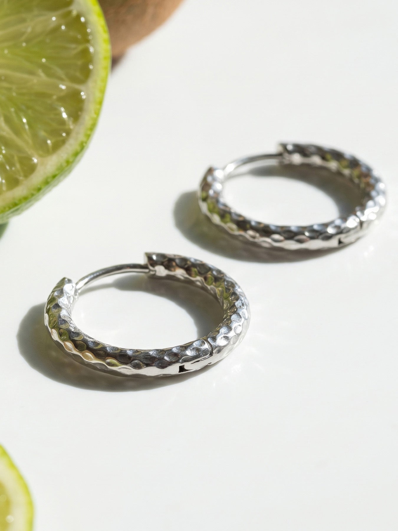 316L Stainless Steel 18K Gold PVD Striped Hoop Earrings - Striped Hoop Lightweight Minimalist Modern Wholesale Stainless Steel Jewelry - Sensitive Skin Friendly - Detail 21