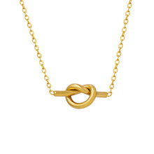 316L Stainless Steel 18K Gold PVD Sweetheart Knotted Heart Pendant Necklace - Sweetheart Knotted Heart Pendant Minimalist Romantic Necklace Wholesale Stainless Steel Jewelry - Sensitive Skin Friendly - Detail 6