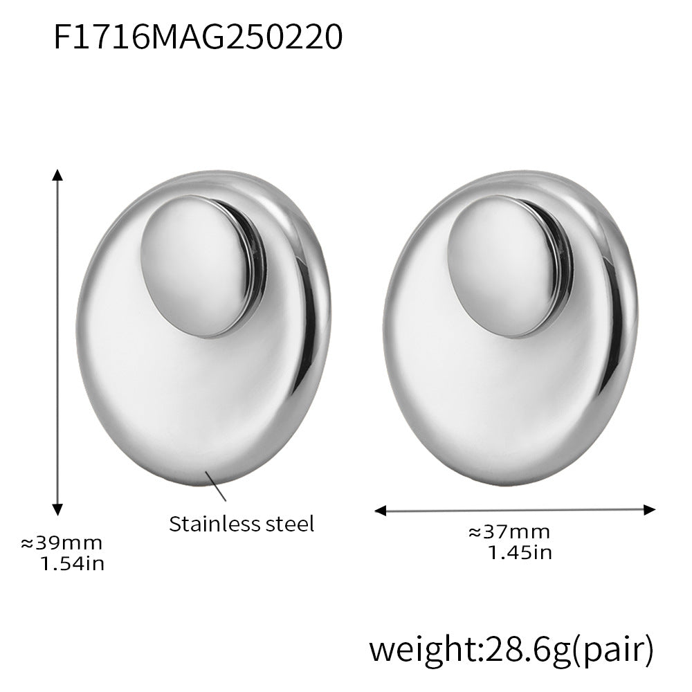 316L Stainless Steel 18K Gold PVD Swirl Statement Ring and Large Hoop Earrings Set - Swirl Statement Ring Large Round Hoop Earrings Wholesale Stainless Steel Jewelry - Sensitive Skin Friendly - Detail 11