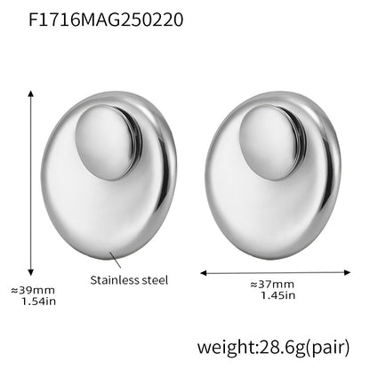 316L Stainless Steel 18K Gold PVD Swirl Statement Ring and Large Hoop Earrings Set - Swirl Statement Ring Large Round Hoop Earrings Wholesale Stainless Steel Jewelry - Sensitive Skin Friendly - Detail 11
