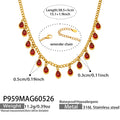 Red Zircon Gold Necklace 38.5+5cm (P959) / Default