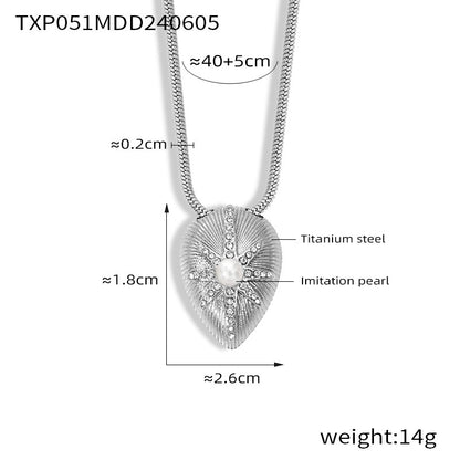 316L Stainless Steel 18K Gold PVD Textured Teardrop Star Diamond-Set Jewelry Set - Textured Teardrop Star Diamond Set Minimalist French Chic Wholesale Stainless Steel Jewelry - Sensitive Skin Friendly - Detail 6