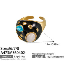 316L Stainless Steel 18K Gold PVD Tiger Eye Stone Ring - Tiger Eye Stone Gold Ring Minimalist Modern Wholesale Stainless Steel Jewelry - Sensitive Skin Friendly - Detail 3