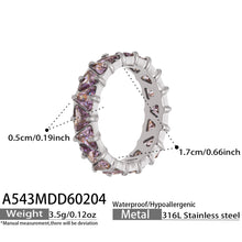 316L Stainless Steel 18K Gold PVD Triangle Zircon Full Pavé Ring - Triangle Zircon Full Pavé, Gold Band, Steel Ring, Modern Minimalist Wholesale Stainless Steel Jewelry - Sensitive Skin Friendly - Detail 6