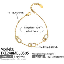 316L Stainless Steel 18K Gold PVD Triple Zircon Geometric Ring Bracelet Necklace Set - Triple Zircon Geometric Set Wholesale Stainless Steel Jewelry - Sensitive Skin Friendly - Detail 16