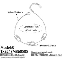 316L Stainless Steel 18K Gold PVD Triple Zircon Geometric Ring Bracelet Necklace Set - Triple Zircon Geometric Set Wholesale Stainless Steel Jewelry - Sensitive Skin Friendly - Detail 22