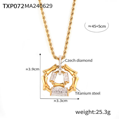 316L Stainless Steel 18K Gold PVD Twisted Chain Jewelry Bracelet - Twisted Gold Chain, Diamond-like Accents Wholesale Stainless Steel Jewelry - Sensitive Skin Friendly - Detail 2