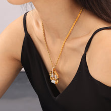 316L Stainless Steel 18K Gold PVD Twisted Chain Jewelry Bracelet - Twisted Gold Chain, Diamond-like Accents Wholesale Stainless Steel Jewelry - Sensitive Skin Friendly - Detail 3