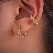 316L Stainless Steel 18K Gold PVD Twisted Three-Layer Zircon Ear Cuff Earrings - Twisted Three-Layer Zircon Ear Cuff Wholesale Stainless Steel Jewelry - Sensitive Skin Friendly - Detail 12