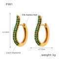 Gold Green Zircon Earrings (F981) / Default