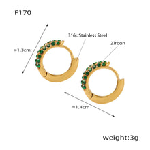 316L Stainless Steel 18K Gold PVD U-Shaped Geometric Zircon Earrings - U-Shaped Geometric Zircon Earrings Wholesale Stainless Steel Jewelry - Sensitive Skin Friendly - Detail 3