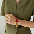 Red Crystal Bracelet (E076) / 18+4cm