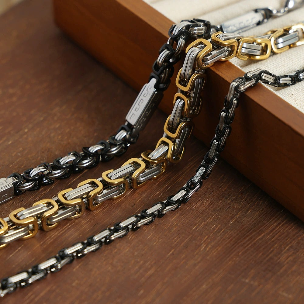 316L Stainless Steel 18K Gold PVD Vintage Bracelet - Vintage Gold Bracelet Wholesale Stainless Steel Jewelry - Sensitive Skin Friendly - Detail 3