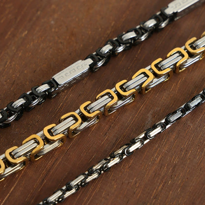 316L Stainless Steel 18K Gold PVD Vintage Bracelet - Vintage Gold Bracelet Wholesale Stainless Steel Jewelry - Sensitive Skin Friendly - Detail 4