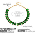 Green Crystal Gold Necklace (TXP554) / 50.5cm