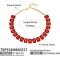 Red Crystal Gold Necklace (TXP554) / 50.5cm