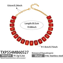316L Stainless Steel 18K Gold PVD Vintage Czech Crystal Jewelry Set - Vintage Czech Crystal Jewelry Gold Zircon Glass Stone Retro Luxury Wholesale Stainless Steel Jewelry - Sensitive Skin Friendly - Detail 15