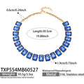 Blue Crystal Gold Necklace (TXP554) / 50.5cm